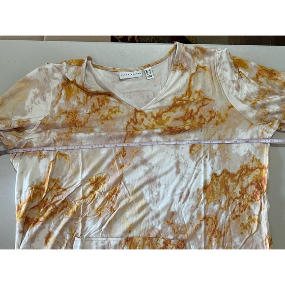 Susan Graver Regular Printed Cool Touch Knit Tunic MANGO NWOT SIZE L - Picture 7 of 7